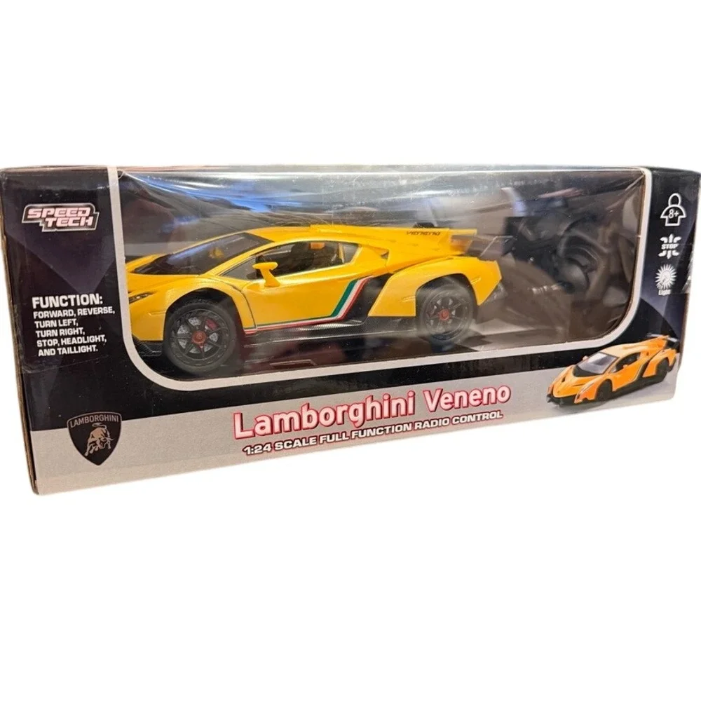 Speed Tech Lamborghini Veneno 124 Scale Full Function Radio Control Car Yellow‎